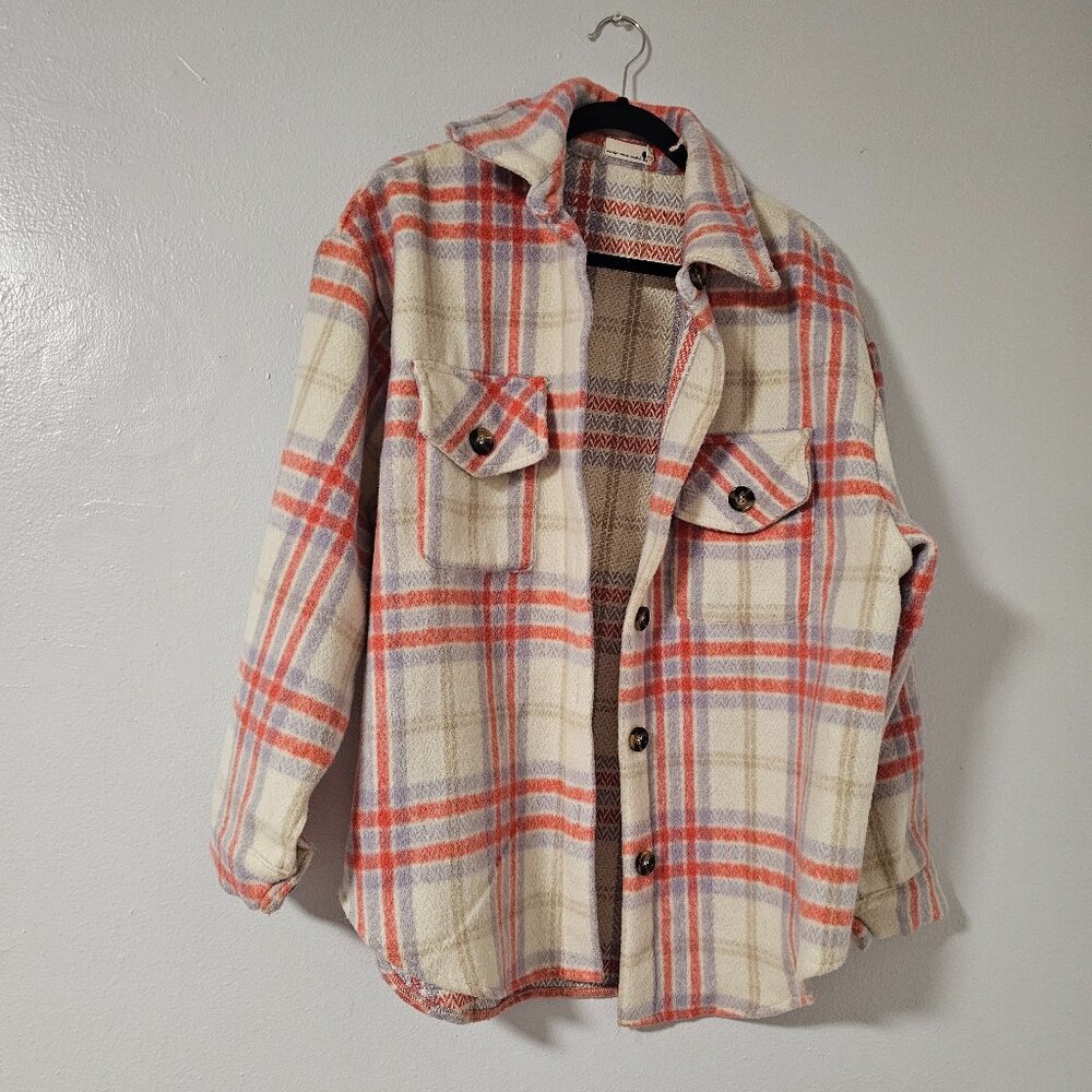 Mindy Maes Market Pink & Cream Oversized Shacket